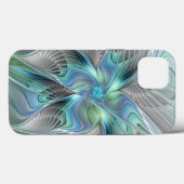 Abstracte blauwe groene vlinder Fantasy Fractal Ar Case-Mate iPhone Case (Achterkant (horizontaal))