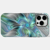 Abstracte blauwe groene vlinder Fantasy Fractal Ar Case-Mate iPhone Case (Achterkant (horizontaal))