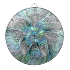 Abstracte blauwe groene vlinder Fantasy Fractal Ar Dartbord