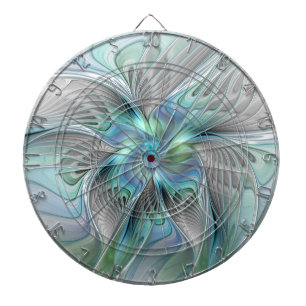 Abstracte blauwe groene vlinder Fantasy Fractal Ar Dartbord