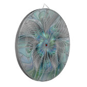 Abstracte blauwe groene vlinder Fantasy Fractal Ar Dartbord (Voorkant Links)