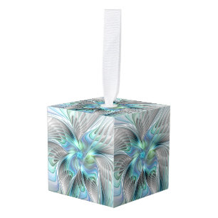 Abstracte blauwe groene vlinder Fantasy Fractal Ar Decoratie