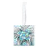 Abstracte blauwe groene vlinder Fantasy Fractal Ar Decoratie (Voorkant)