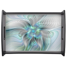 Abstracte blauwe groene vlinder Fantasy Fractal Ar