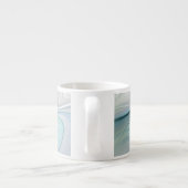 Abstracte blauwe groene vlinder Fantasy Fractal Ar Espresso Kop (Achterkant)