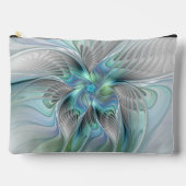 Abstracte blauwe groene vlinder Fantasy Fractal Ar Etui (Voorkant)
