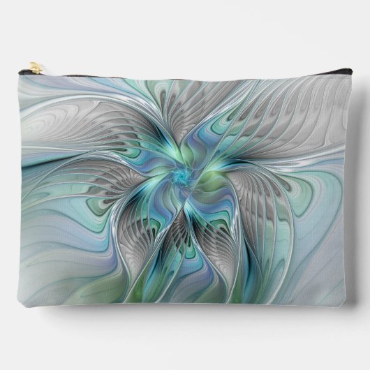 Abstracte blauwe groene vlinder Fantasy Fractal Ar Etui (Voorkant)