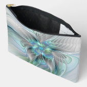 Abstracte blauwe groene vlinder Fantasy Fractal Ar Etui (Open)