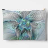 Abstracte blauwe groene vlinder Fantasy Fractal Ar Etui (Achterkant)