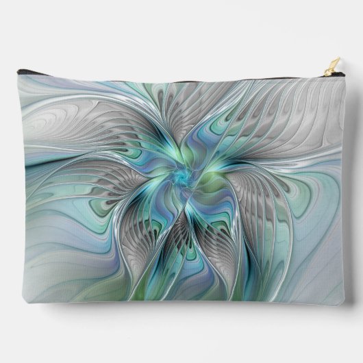 Abstracte blauwe groene vlinder Fantasy Fractal Ar Etui (Achterkant)