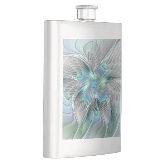 Abstracte blauwe groene vlinder Fantasy Fractal Ar Flacon (Rechts)