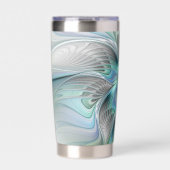 Abstracte blauwe groene vlinder Fantasy Fractal Ar Geïsoleerde Drinkbeker (Voorkant)