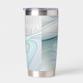 Abstracte blauwe groene vlinder Fantasy Fractal Ar Geïsoleerde Drinkbeker (Rechts)