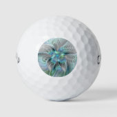 Abstracte blauwe groene vlinder Fantasy Fractal Ar Golfballen (Voorkant)