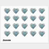 Abstracte blauwe groene vlinder Fantasy Fractal Ar Hart Sticker (Vel)