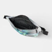 Abstracte blauwe groene vlinder Fantasy Fractal Ar Heuptasje (Open)