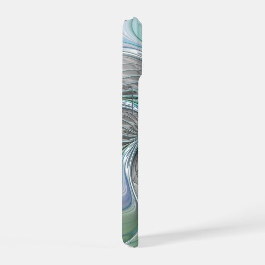 Abstracte blauwe groene vlinder Fantasy Fractal Ar iPhone 15 Case (Rechterkant)