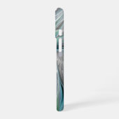 Abstracte blauwe groene vlinder Fantasy Fractal Ar iPhone 16 Hoesje (Linkerkant)