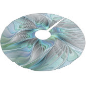 Abstracte blauwe groene vlinder Fantasy Fractal Ar Kerstboom Rok (Gekanteld)