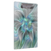 Abstracte blauwe groene vlinder Fantasy Fractal Ar Klembord (Rechts)
