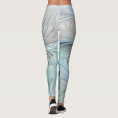 Abstracte blauwe groene vlinder Fantasy Fractal Ar Leggings (Achterkant)