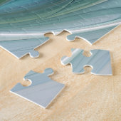 Abstracte blauwe groene vlinder Fantasy Fractal Ar Legpuzzel (Zijkant)