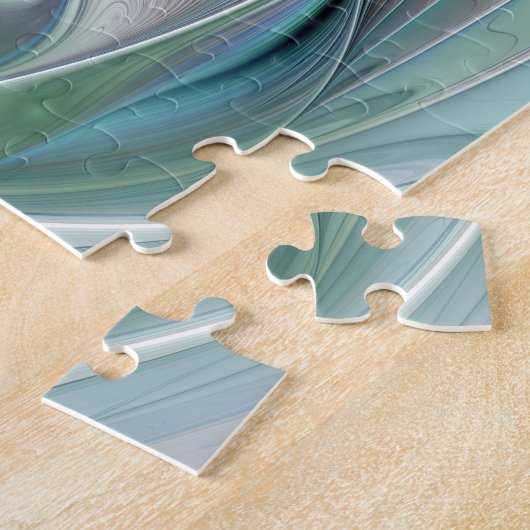 Abstracte blauwe groene vlinder Fantasy Fractal Ar Legpuzzel (Zijkant)