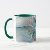 Abstracte blauwe groene vlinder Fantasy Fractal Ar Mok (Links)