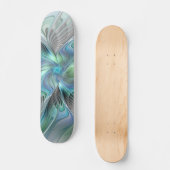 Abstracte blauwe groene vlinder Fantasy Fractal Ar Persoonlijk Skateboard (Voorkant)