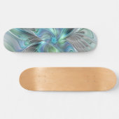 Abstracte blauwe groene vlinder Fantasy Fractal Ar Persoonlijk Skateboard (Horizontaal)