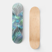 Abstracte blauwe groene vlinder Fantasy Fractal Ar Persoonlijk Skateboard (Voorkant)