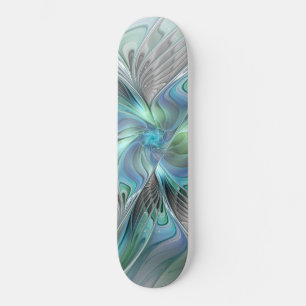 Abstracte blauwe groene vlinder Fantasy Fractal Ar Persoonlijk Skateboard