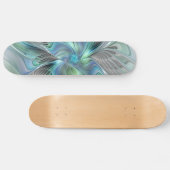 Abstracte blauwe groene vlinder Fantasy Fractal Ar Persoonlijk Skateboard (Horizontaal)
