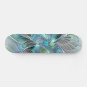 Abstracte blauwe groene vlinder Fantasy Fractal Ar Persoonlijk Skateboard (Horizontaal)