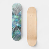 Abstracte blauwe groene vlinder Fantasy Fractal Ar Persoonlijk Skateboard (Voorkant)