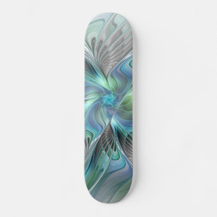 Abstracte blauwe groene vlinder Fantasy Fractal Ar Persoonlijk Skateboard
