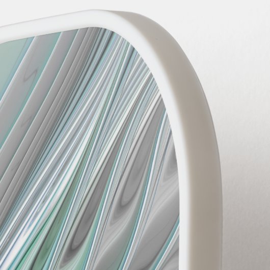 Abstracte blauwe groene vlinder Fantasy Fractal Ar Pickleball Paddle (Links Detail)