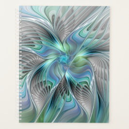 Abstracte blauwe groene vlinder Fantasy Fractal Ar Planner
