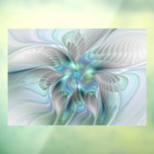 Abstracte blauwe groene vlinder Fantasy Fractal Ar Raamsticker (Vel 3)