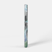 Abstracte blauwe groene vlinder Fantasy Fractal Ar Samsung Galaxy Hoesje (Rechterkant)