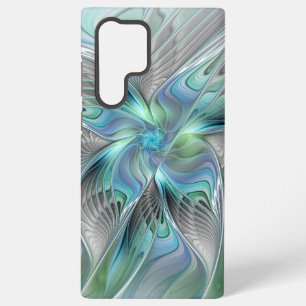 Abstracte blauwe groene vlinder Fantasy Fractal Ar Samsung Galaxy Hoesje