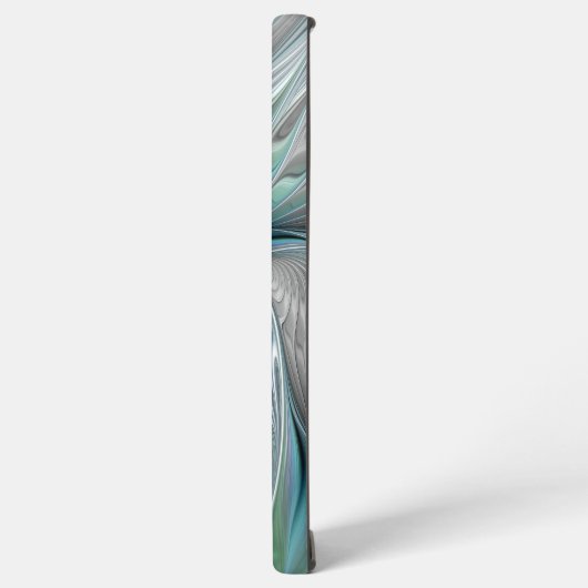 Abstracte blauwe groene vlinder Fantasy Fractal Ar Samsung Galaxy Hoesje (Linkerkant)