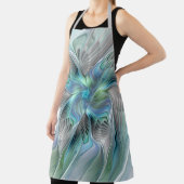 Abstracte blauwe groene vlinder Fantasy Fractal Ar Schort (Insitu)