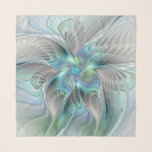 Abstracte blauwe groene vlinder Fantasy Fractal Ar Sjaal<br><div class="desc">Een kleurrijke en zeer decoratieve fantasievliegende vlinder met harmonieuze blauw-groene pastelkleuren. Ontwerp voor uw sjaal en meer.</div>