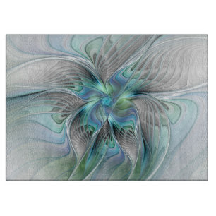 Abstracte blauwe groene vlinder Fantasy Fractal Ar Snijplank