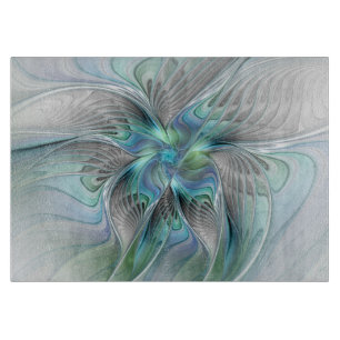 Abstracte blauwe groene vlinder Fantasy Fractal Ar Snijplank