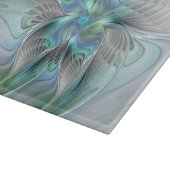 Abstracte blauwe groene vlinder Fantasy Fractal Ar Snijplank (Hoek)