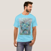 Abstracte blauwe groene vlinder Fantasy Fractal Ar T-shirt (Voorkant volledig)