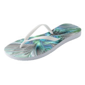 Abstracte blauwe groene vlinder Fantasy Fractal Ar Teenslippers (Schuin)