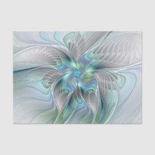 Abstracte blauwe groene vlinder Fantasy Fractal Ar Tissuepapier